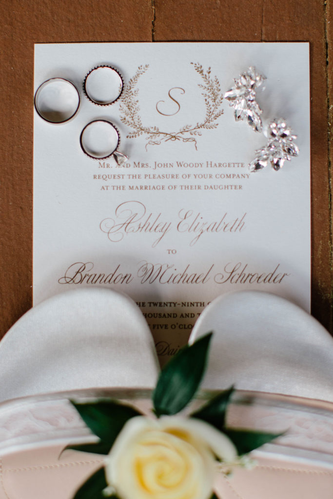 Close up of wedding invitation 
