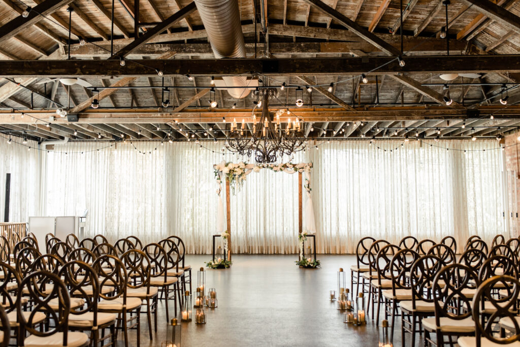 The Venue in Asheville NC ceremony space. Photographed by Charlotte wedding photographer.